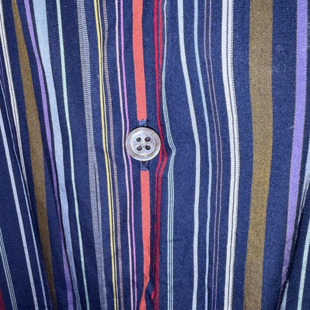 Banana Republic Multicolor Stripe Button Down Shirt Men’s 16 16.5 Large